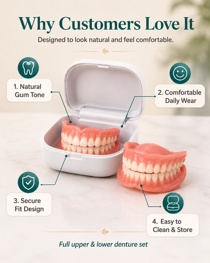 Ends Today: 60% OFF! ⏰Custom-Fit Instant Smile Dentures – Natural Looking Comfort Fit